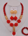 Wedding Jewelry Natural White Coral Bead Necklace Nigeria Wedding Bridal Jewelry Ladies Wedding Accessories Jewelry Set AU-209