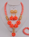 Wedding Jewelry Natural White Coral Bead Necklace Nigeria Wedding Bridal Jewelry Ladies Wedding Accessories Jewelry Set AU-209