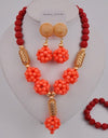 Wedding Jewelry Natural White Coral Bead Necklace Nigeria Wedding Bridal Jewelry Ladies Wedding Accessories Jewelry Set AU-209