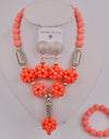 Wedding Jewelry Natural White Coral Bead Necklace Nigeria Wedding Bridal Jewelry Ladies Wedding Accessories Jewelry Set AU-209