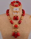 New Nigeria Wedding Natural White Coral Bead African Bride Necklace Jewelry Set Wedding Dress Accessories AU-220