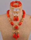 New Nigeria Wedding Natural White Coral Bead African Bride Necklace Jewelry Set Wedding Dress Accessories AU-220