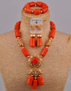 New Nigeria Wedding Natural White Coral Bead African Bride Necklace Jewelry Set Wedding Dress Accessories AU-220