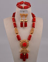 New Nigeria Wedding Natural White Coral Bead African Bride Necklace Jewelry Set Wedding Dress Accessories AU-220