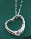 Silver Plated Peach Heart Pendant Necklace