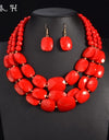 African Beads Multilayer Jewelry Set