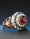 Antique Turkish Red Crystal Ring