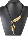 Retro Feather Pendant Necklace