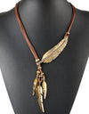 Retro Feather Pendant Necklace