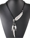 Retro Feather Pendant Necklace