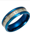 JESUS Letters Glow in the Dark Stainless Steel Ring