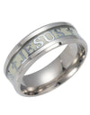 JESUS Letters Glow in the Dark Stainless Steel Ring