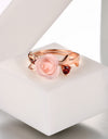 Special Pink Rose Natural Gemstone 925 Sterling Silver Ring