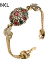 Kinel Turkey Bracelet For Women Tibetan Alloy Red Resin Gold Color Bangle Retro Bohemian Roman Royal Jewelry