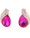 High-grade Rhinestone Crystal Tear Drop Shape Clip on Earrings Non Piercing for Women Wedding Luxury No Hole Earrings New