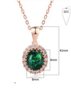 Elegant Created Rose Gold Color Green Crystal Pendant Necklace